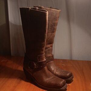 BCBGirls Brown Leather Knee-High Boots Size 6.5